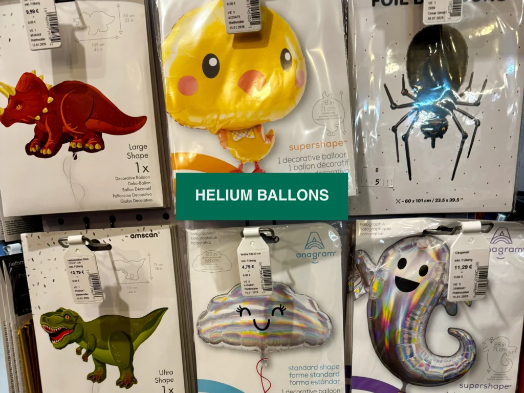Auswahl an Helium Ballons im Landfuxx Much