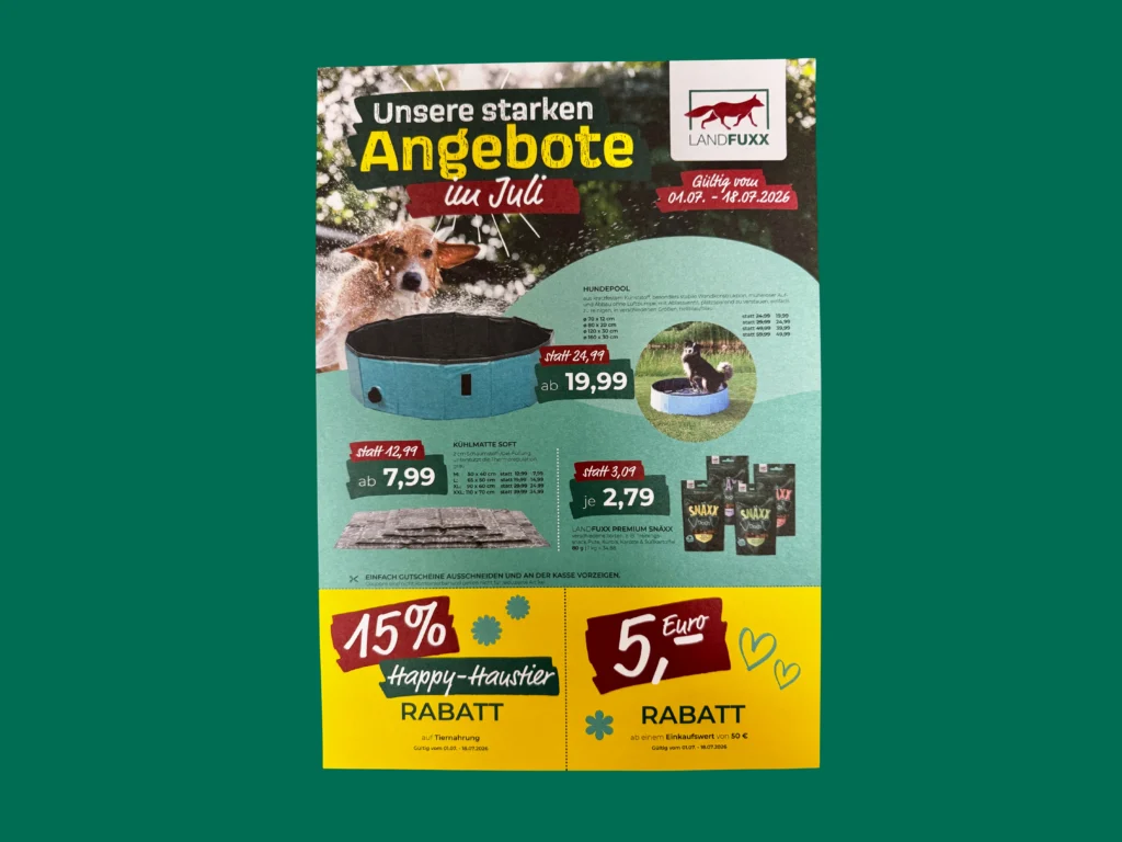 Flyer unsere starken Angebote im Juli Seite 1