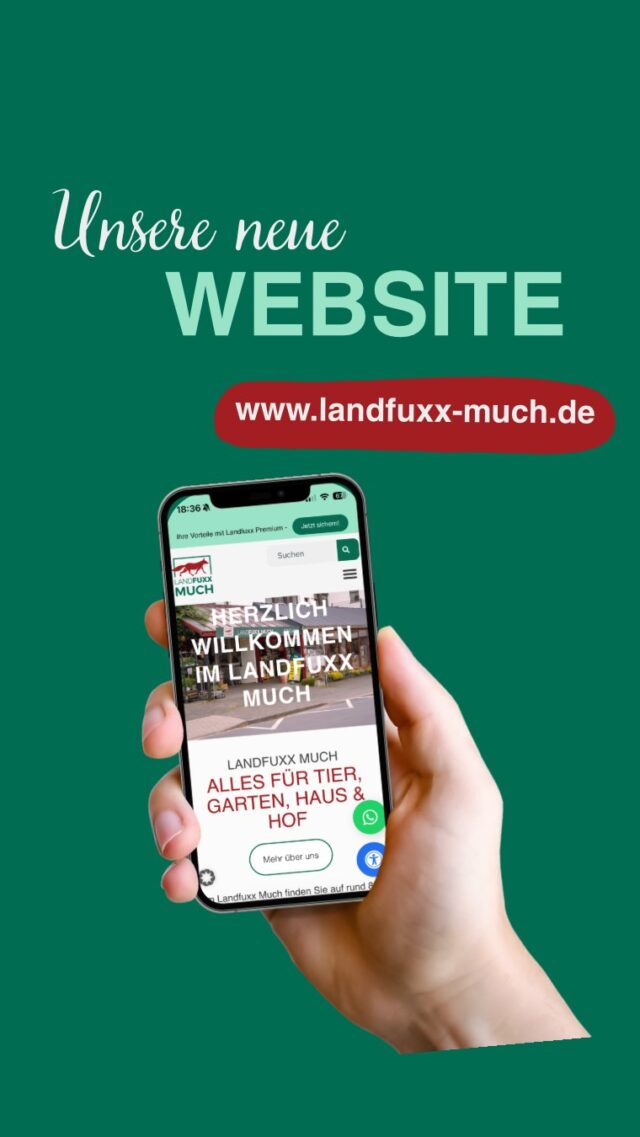 ✨ Unsere neue Website ist online! ✨

Schaut doch mal auf www.landfuxx-much.de vorbei und erfahrt mehr über unser Sortiment, unsere Services und das Landfuxx Team 🧡🦊

Wir freuen uns über euren digitalen Besuch! ☺️